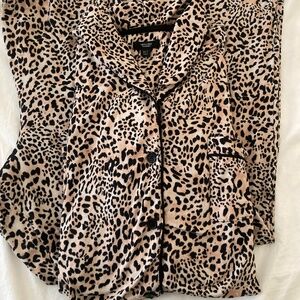 Simply Vera Vera Wang Tall Stretch Leopard Cheetah 2 Piece Pajamas Pjs Sleepwear